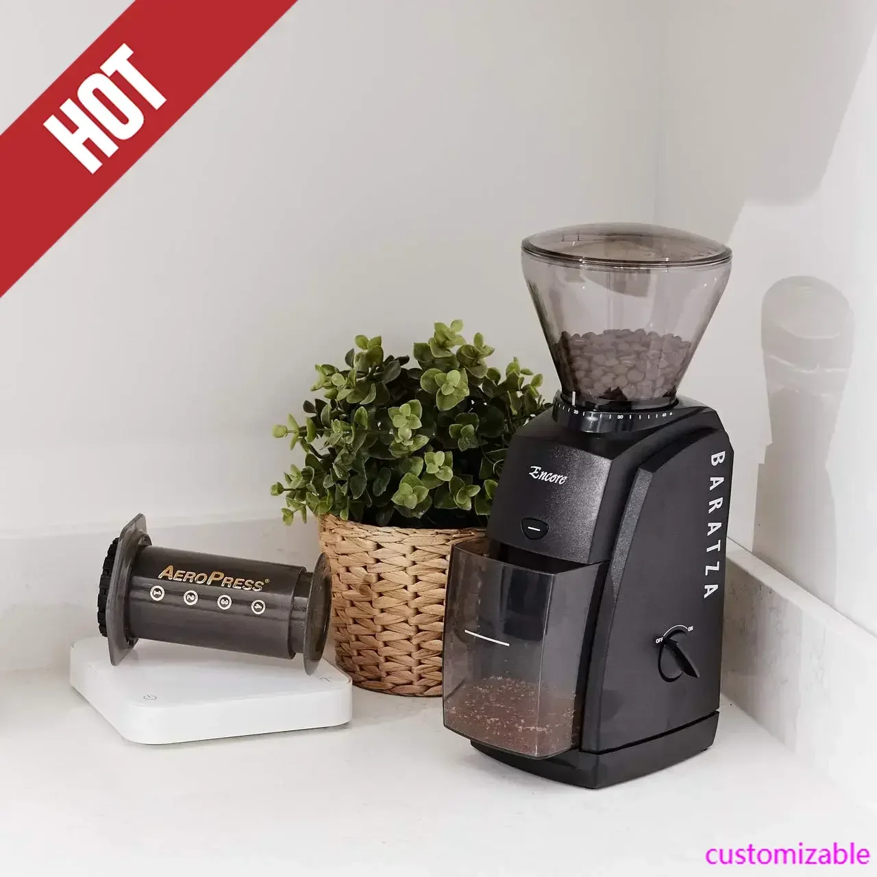 Baratza Encore Kaffeemühle ZCG485BLK, Schwarz, anpassbar