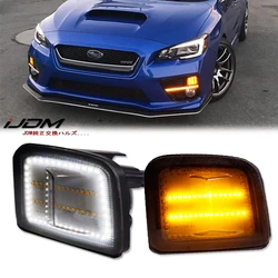 2pcs Amber LED Front Turn Signals Lamp Accessories For Subaru WRX/STi Xenon White LED as Daytime Running Lights