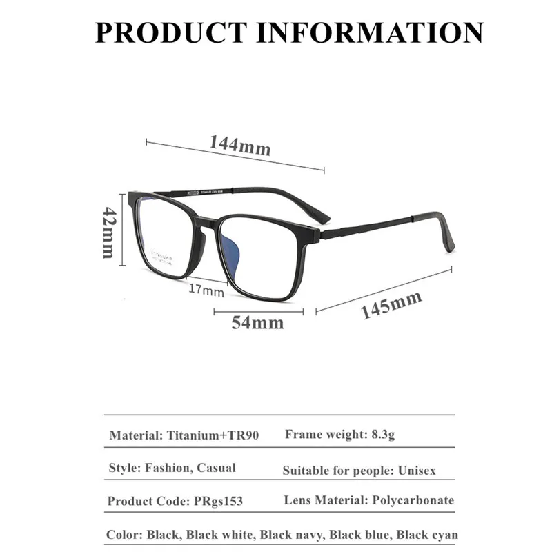 Titanium Tr90 Custom Prescription Glasses Men Photochromic Progressive Multifocal Reading Glasses Anti Blue Ray Myopia Glasses