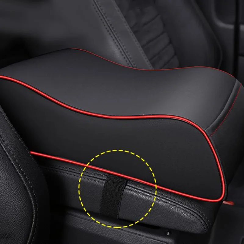 Leather Car Central Armrest Soft Pad Black Auto Center Console Arm Cushion Thicken Memory Foam Auto ArmrestsVehicle Protective