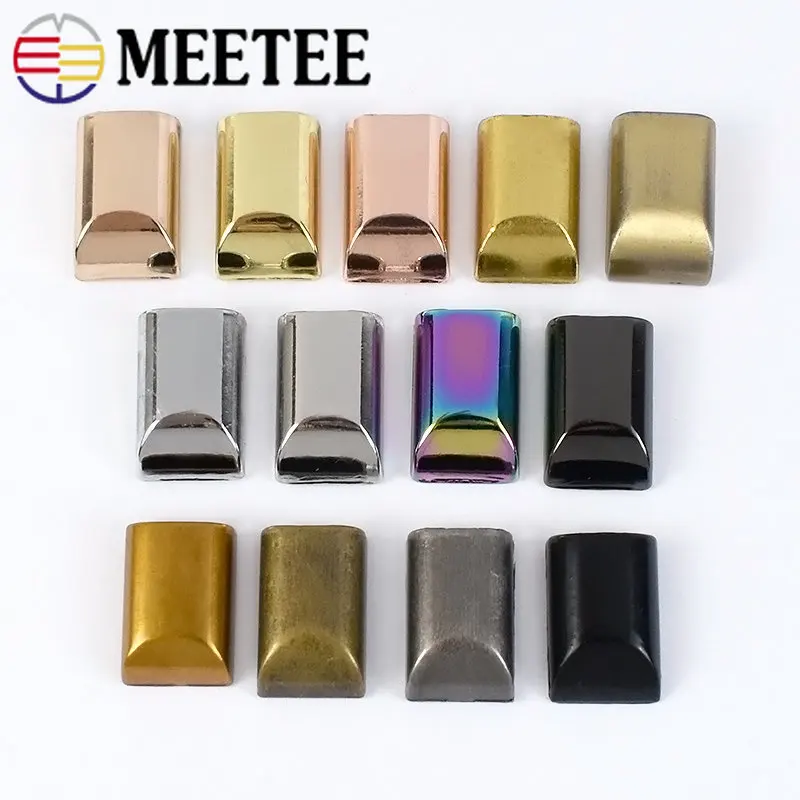 10/30Pcs Meetee Metal Zipper Pull Tail Lock Clip Buckles Rope Cord Stop Plug Head Screw DIY Bags Leather Hardware Accessories