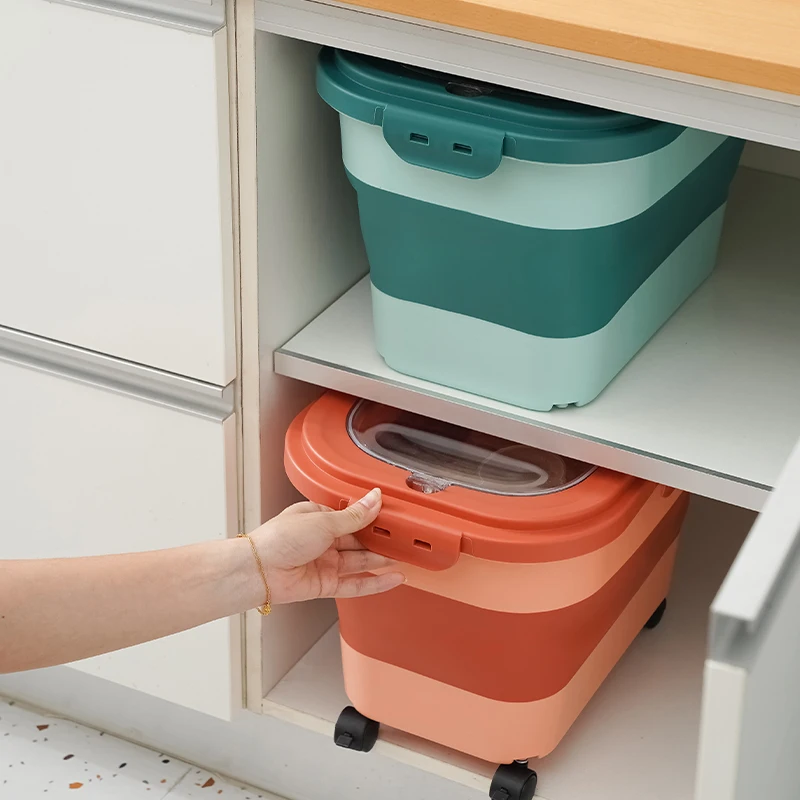 33LB Collapsible Cat Dog Food Storage Container Folding Pet Food Moisture Proof Box Dog Snack Container With Clear Lid Pet Box