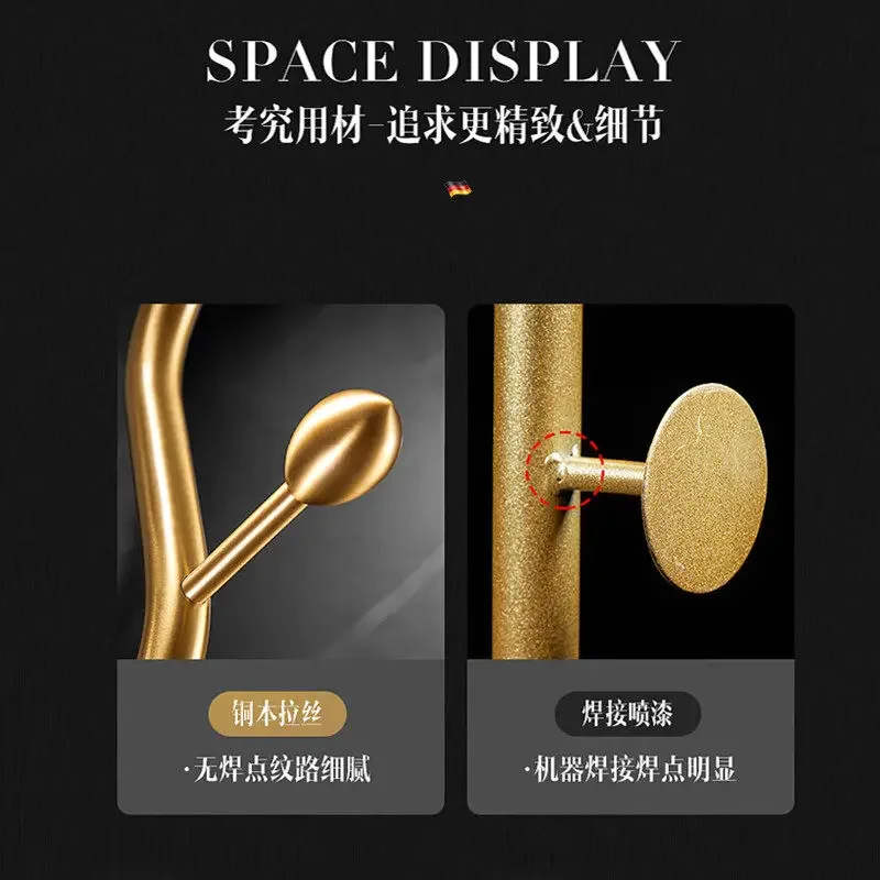 Light luxury all-copper coat rack Floor-to-ceiling bedroom hanger Household premium hanger