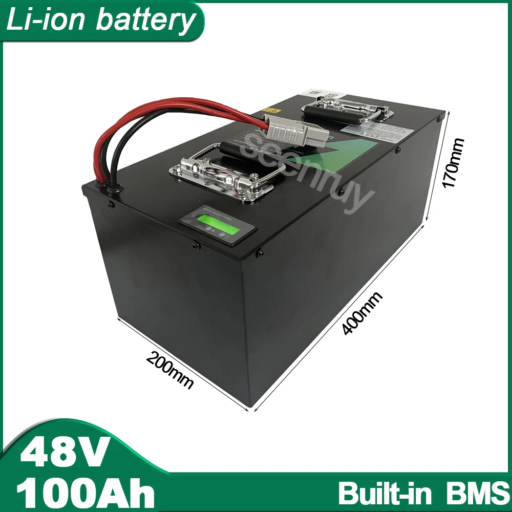 48V 100AH Li-ion Built-in 80A 100A 150A BMS Lithium Polymer Battery For 4000W 7000W Vehicle UVAS RV Golf Cart Electric Scooter