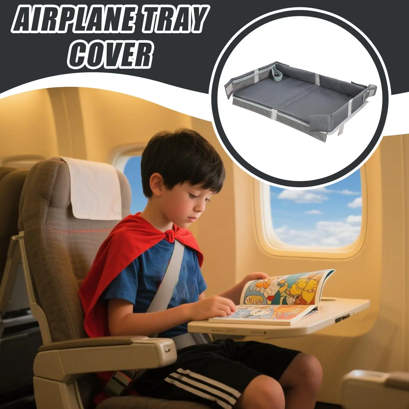 Flugzeug Tablett Tisch Abdeckung Tisch Abdeckung Mit Taschen Faltbare Snack Schreibtisch Fliegen Liefert Tragbare Spielplatz Für Flugzeug Zug Straße