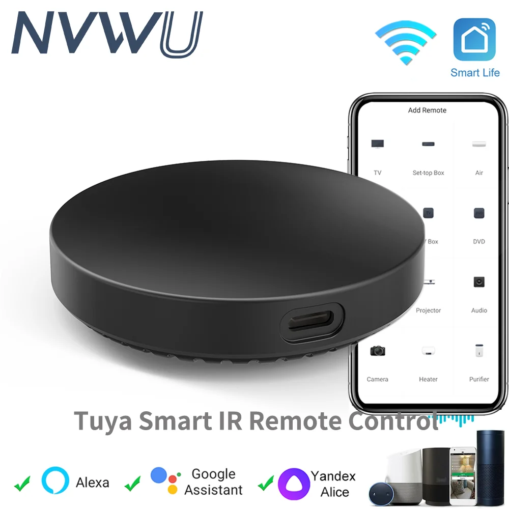 Tuya WiFi IR Remote For Smart Home for Air Conditioning TV Universal Infrared Remote Control Works with Google Home,Alexa