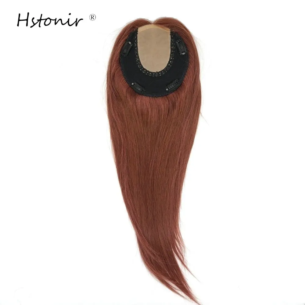 

Hstonir European Remy Hair Topper Jewish Toupee Hair Piece Protesis Wiglet Kippah Fall Kosher TP26