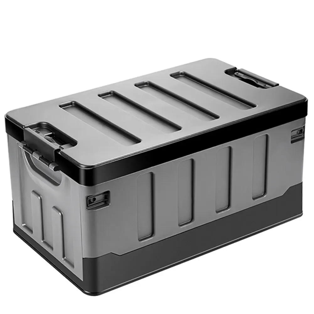 

60L Portable Folding Storage Case with Lid & Handles Car Trunk Sorting Box Collapsible Storage Container Car Accessories