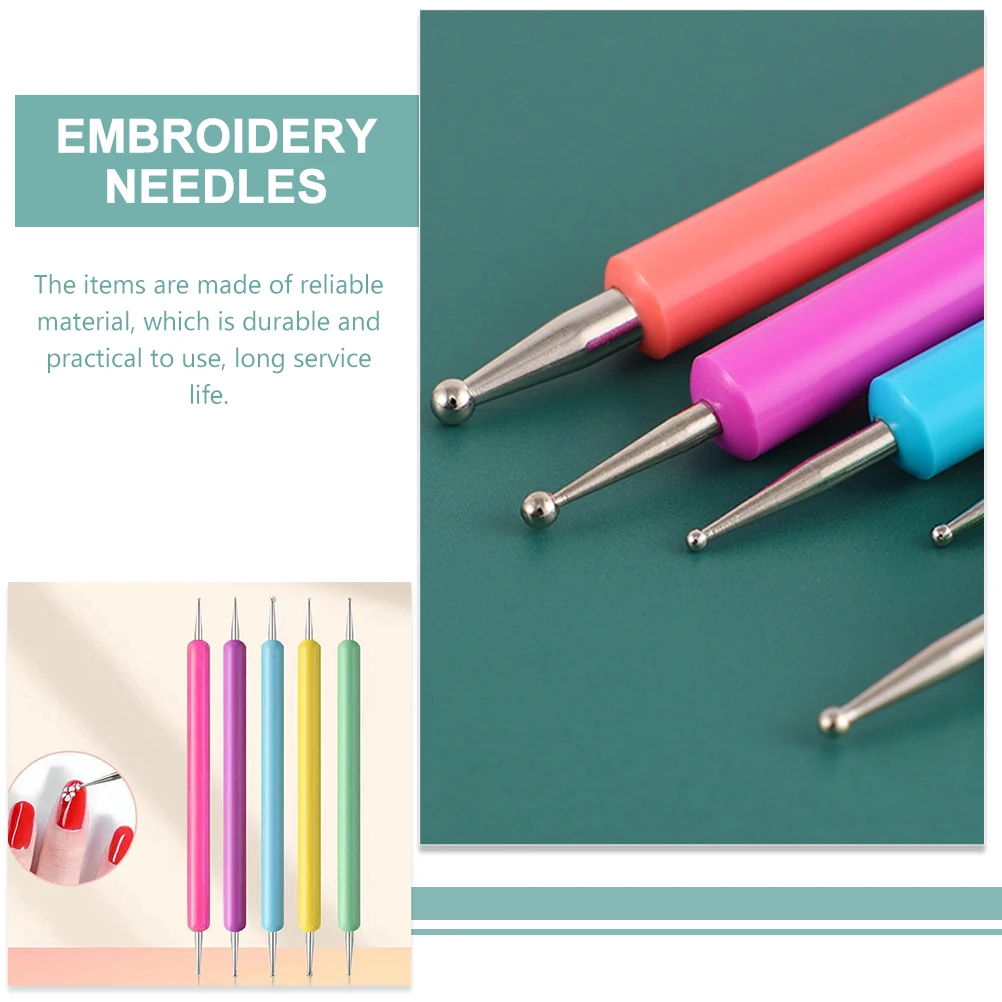 

5pcs Nail Art Tools Set Dotting Embossing Pen Clay Scoring Tool Manicure Drawing Painting Supplies Polymer Clay Tools