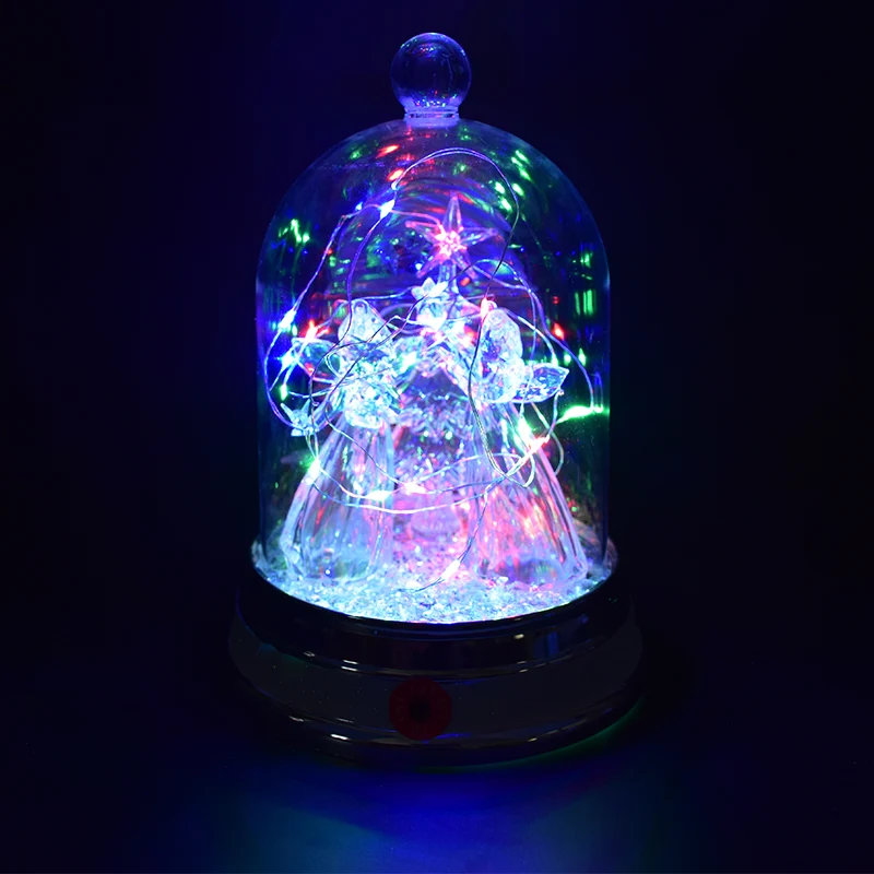 

Transparent music box acrylic ball wishing Christmas luminous scene ornament