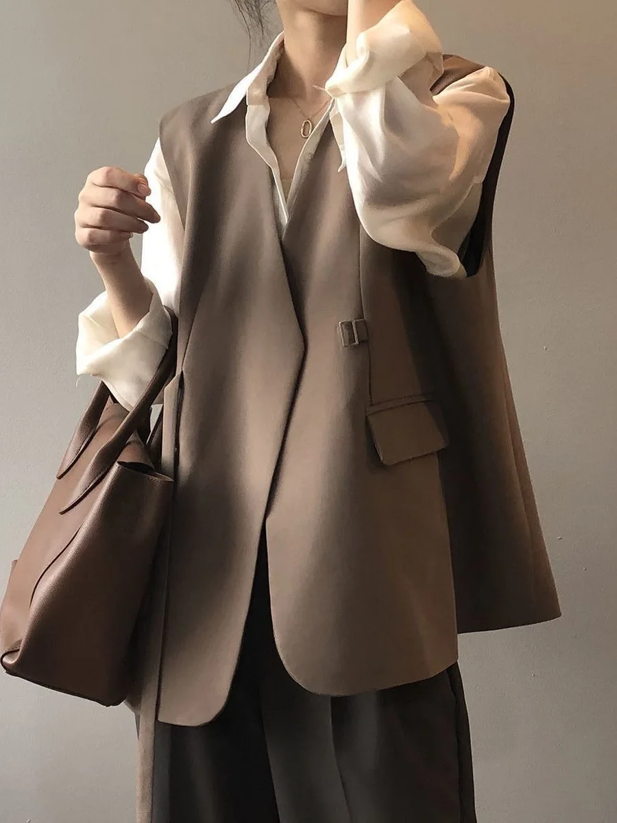 Authentic Autumn Winter Shirt Layered Suit Vest Top Quality Vest Top Polyester Fiber 100% Regular Length Outerwear