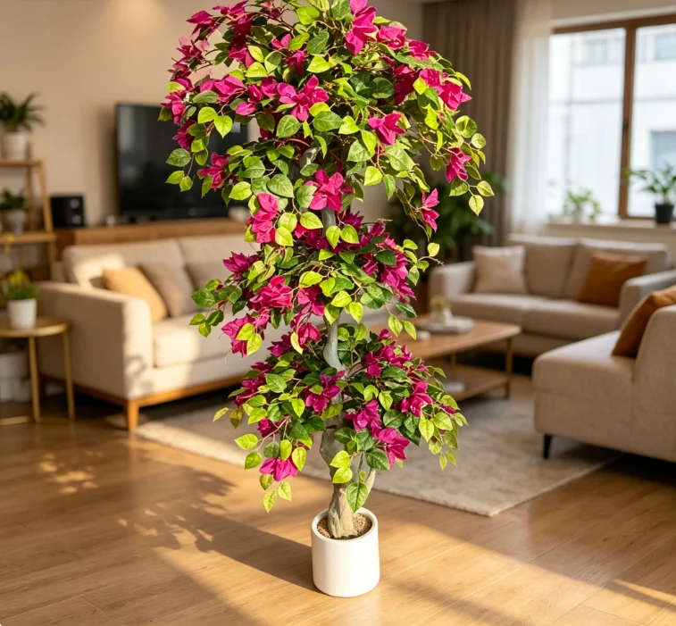 

Realistic Artificial Plum Blossom Tree Triangular Indoor Simulation Plant High Quality Natural Tactile Decorative Flower Bush