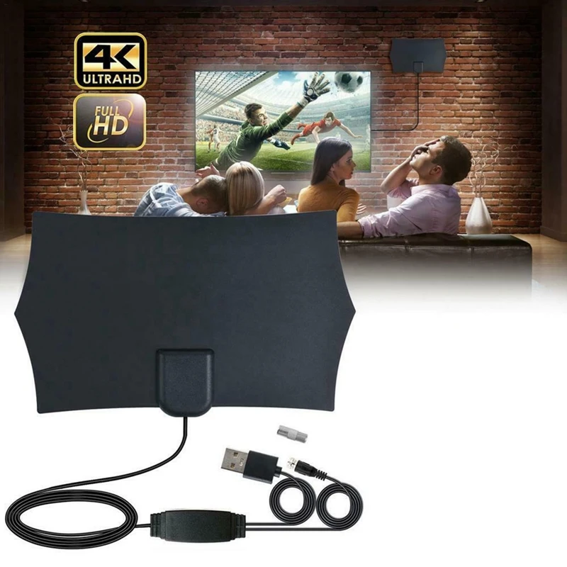 เสาอากาศทีวีในอาคาร HDTV ดิจิตอล4K 980ไมล์พร้อมแอมพลิฟายเออร์สัญญาณบูสเตอร์รัศมีทีวี Surf จิ้งจอกเสาอากาศทีวี HD