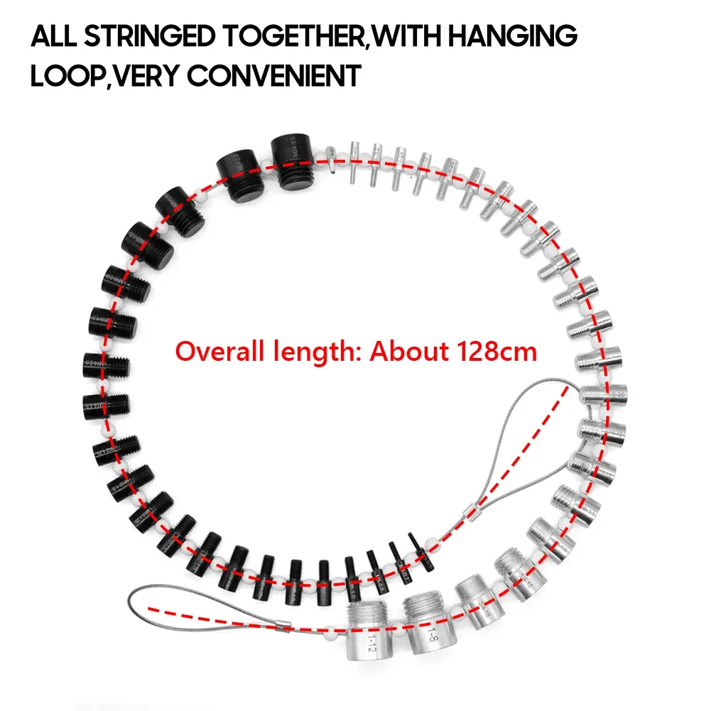 Universal Thread Checker Inch & Metric Bolt Nut Screw Thread Checker 44 Male/Female Gauges Lightweight Inspection Measuring Tool