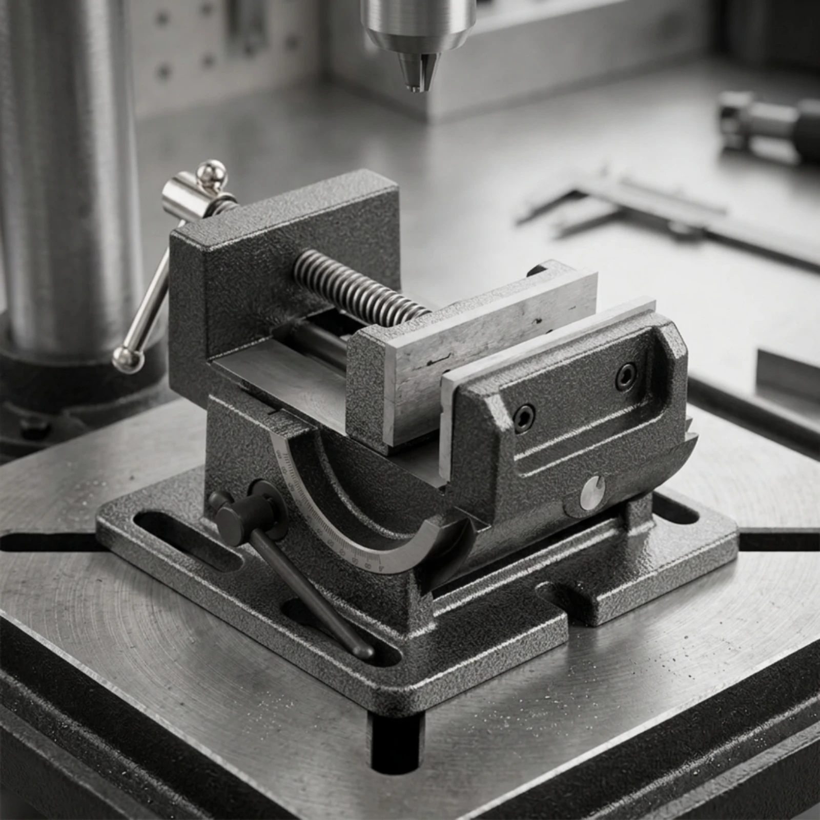 Tilting Drill Press Vise Heavy Duty Swivel Vise with Graduated Base Industrial Stable for Machinists, Workshop, Workbench