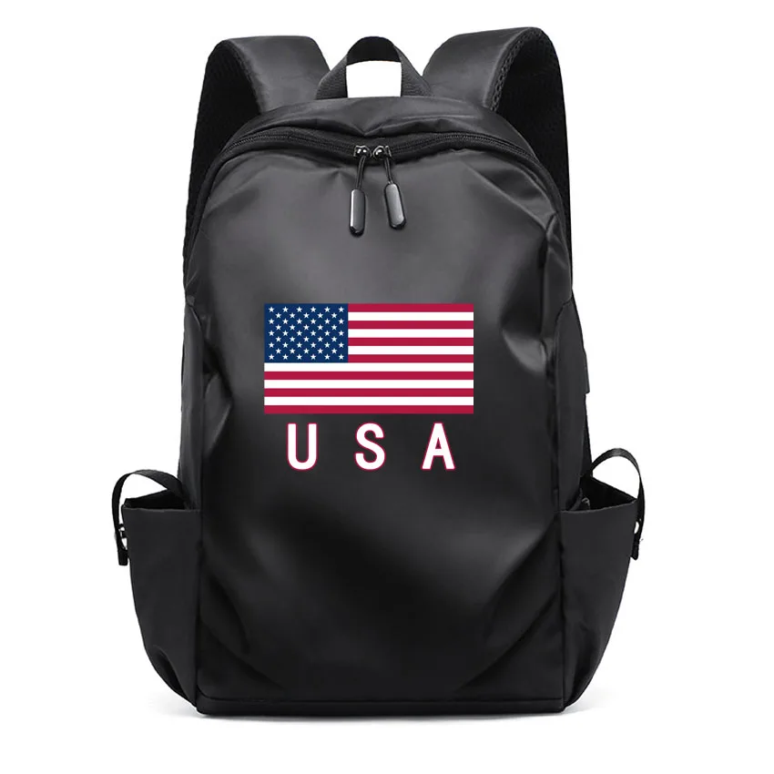 

Waterproof Men's Business Laptop Backpack College School Backpack for Boy Girl Book Bags USA flag Pattern Printed Rucksack