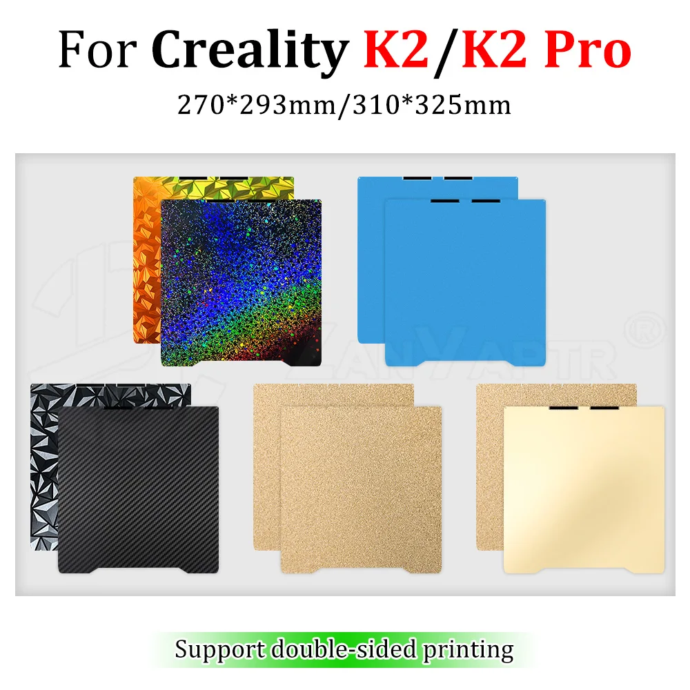 

Textured & Smooth PEI Build Plate Magnetic Spring Steel Base For Creality K2 K2 Pro 270*293mm/310*325mm 3D Printing Accessories