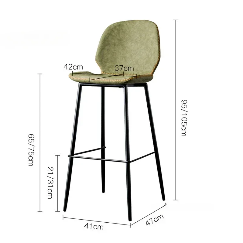 Modern Minimalist Wrought Iron Bar Chairs for Bar Commercial Furniture Nordic Designer Leisure Creative Coffee Shop Bar Chair