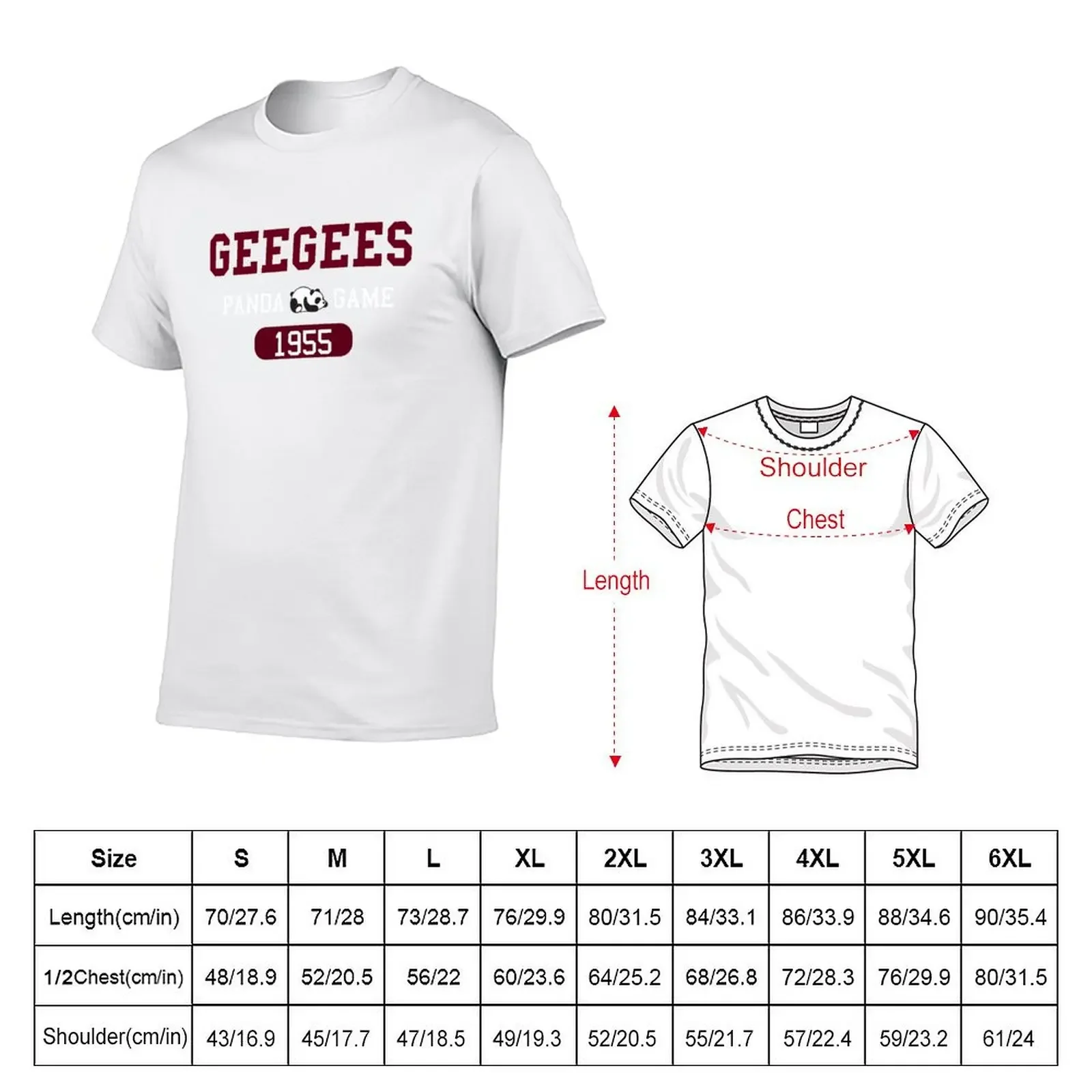 Est, 1955 GeeGees Panda Game (Burgundy + White) T-shirt boys whites plus size tops designer t shirt men