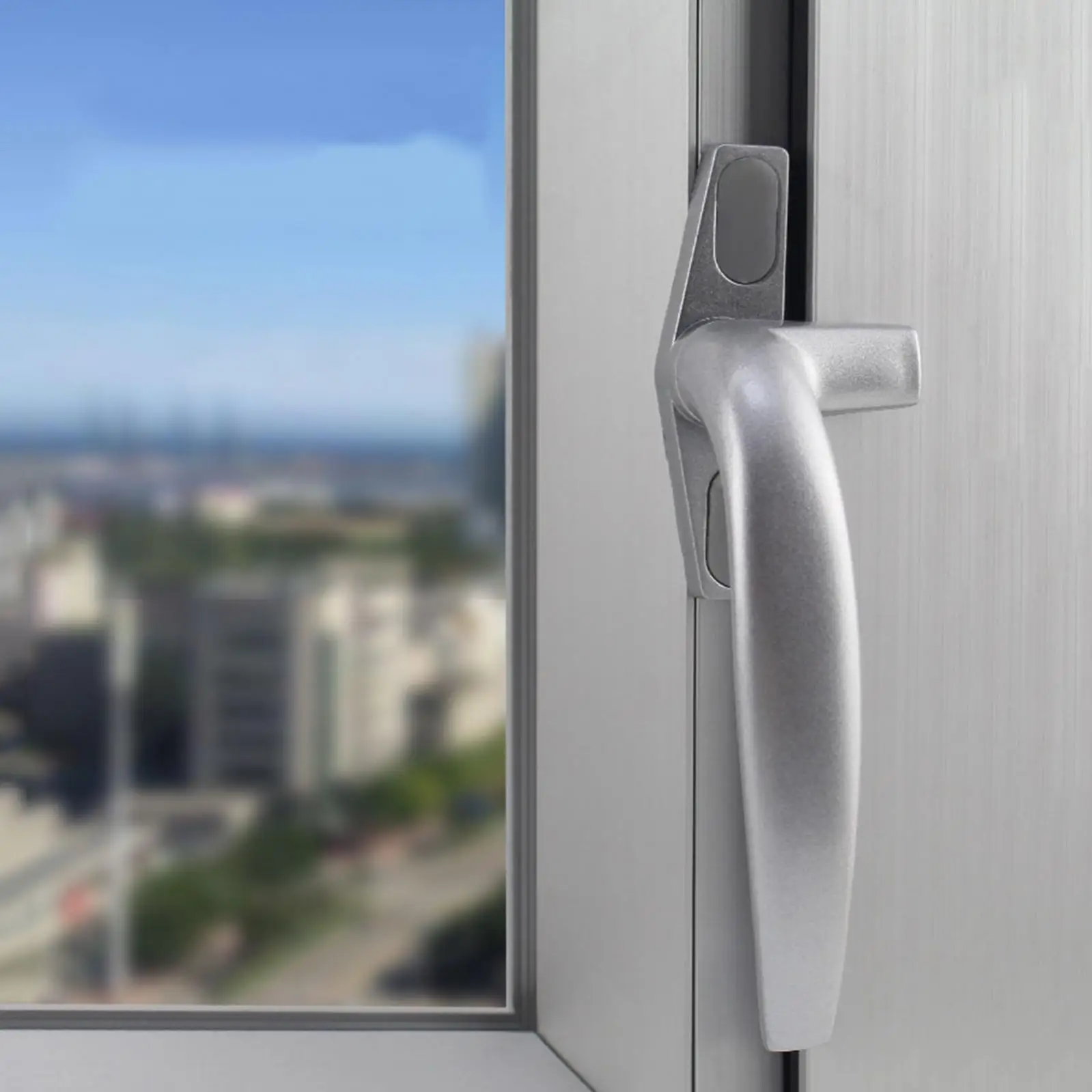 Aluminum Alloy 7 Letter Inner Flush Handle for Window Sliding Door Lock Cylinder Design for Home Office Bedroom