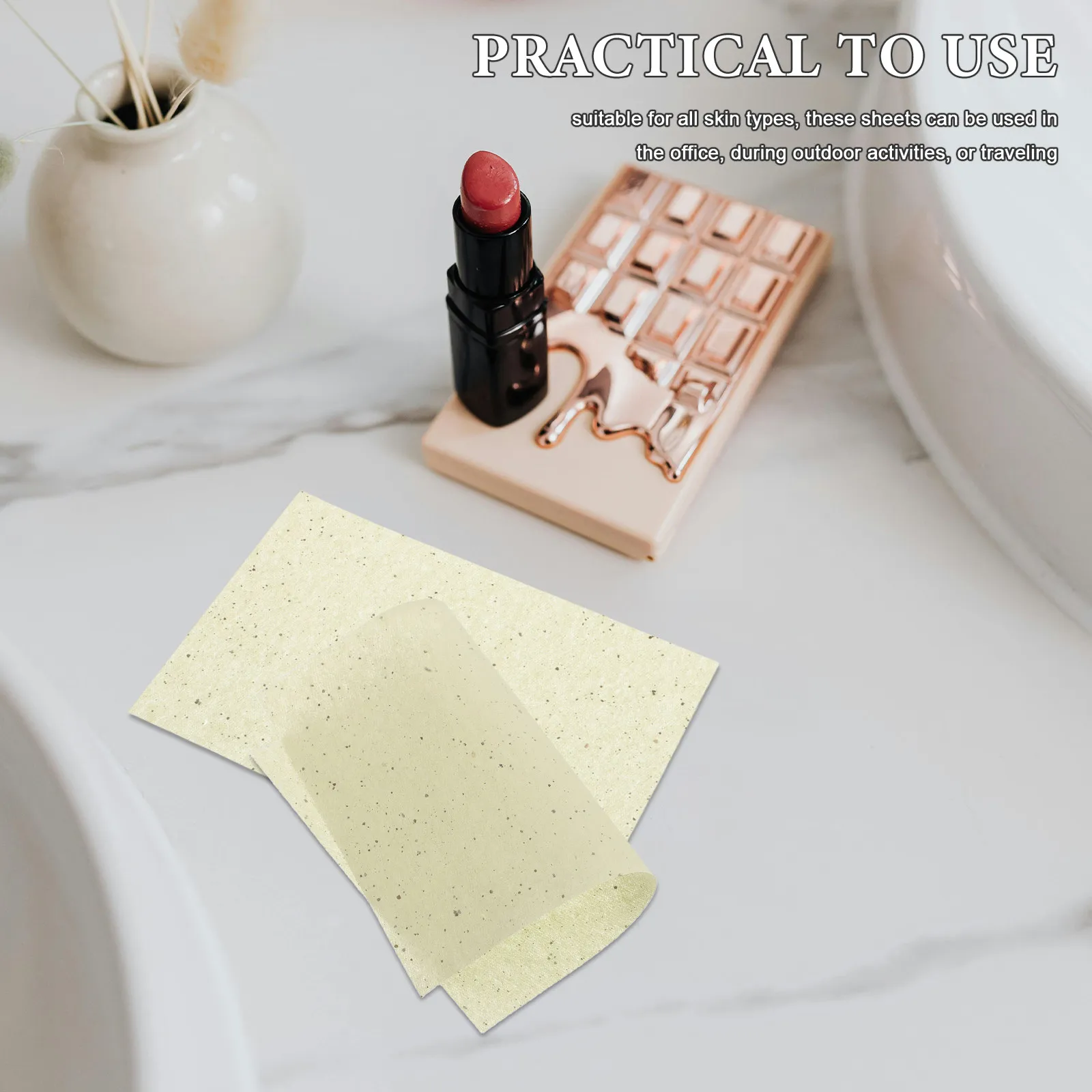 100Pcs Oil Absorbing Sheets for Face Blotting Papers Ideal for All Skin Types on The Go Touch Ups Sweat Proof Oil