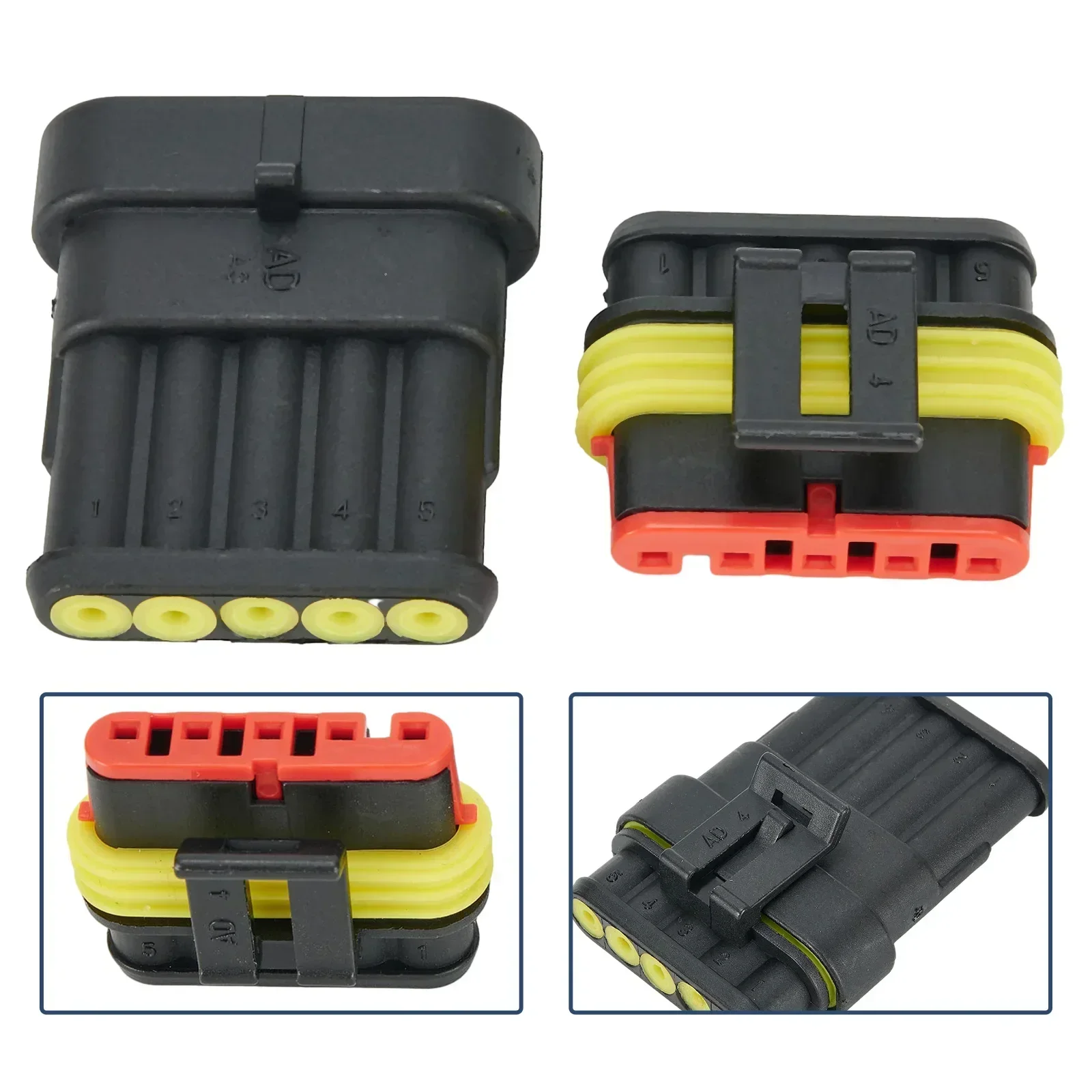 Connettori a spina per connettori impermeabili 1 set 1/2/3/4/5/6 pin 12A 600V Kit per barche per auto per automobili Installazione a crimpare