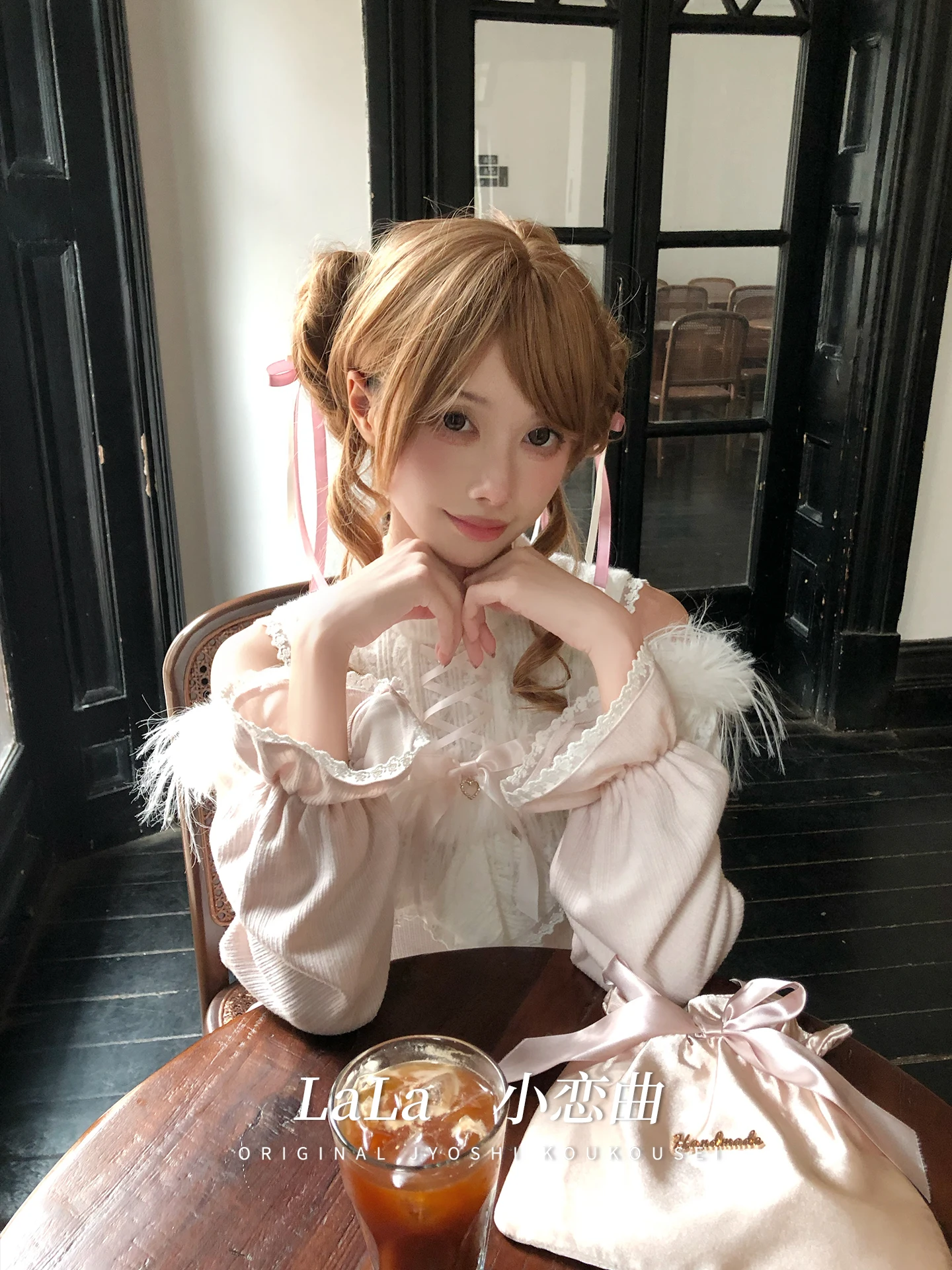 Elegant Lady Japanese Original Lolita Design Sweet Off-Shoulder Long Sleeve Knitted Dress Cute Doll Feel  Versatile Long Dress