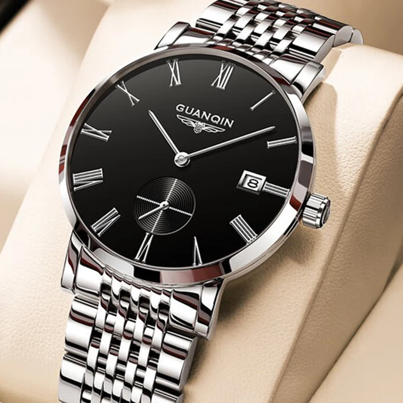 GUANQIN Men Watch Luxury Original Automatic Mechanical Minimalist Ultra-Thin & Lightweight Business Leisure Waterproof Watches
