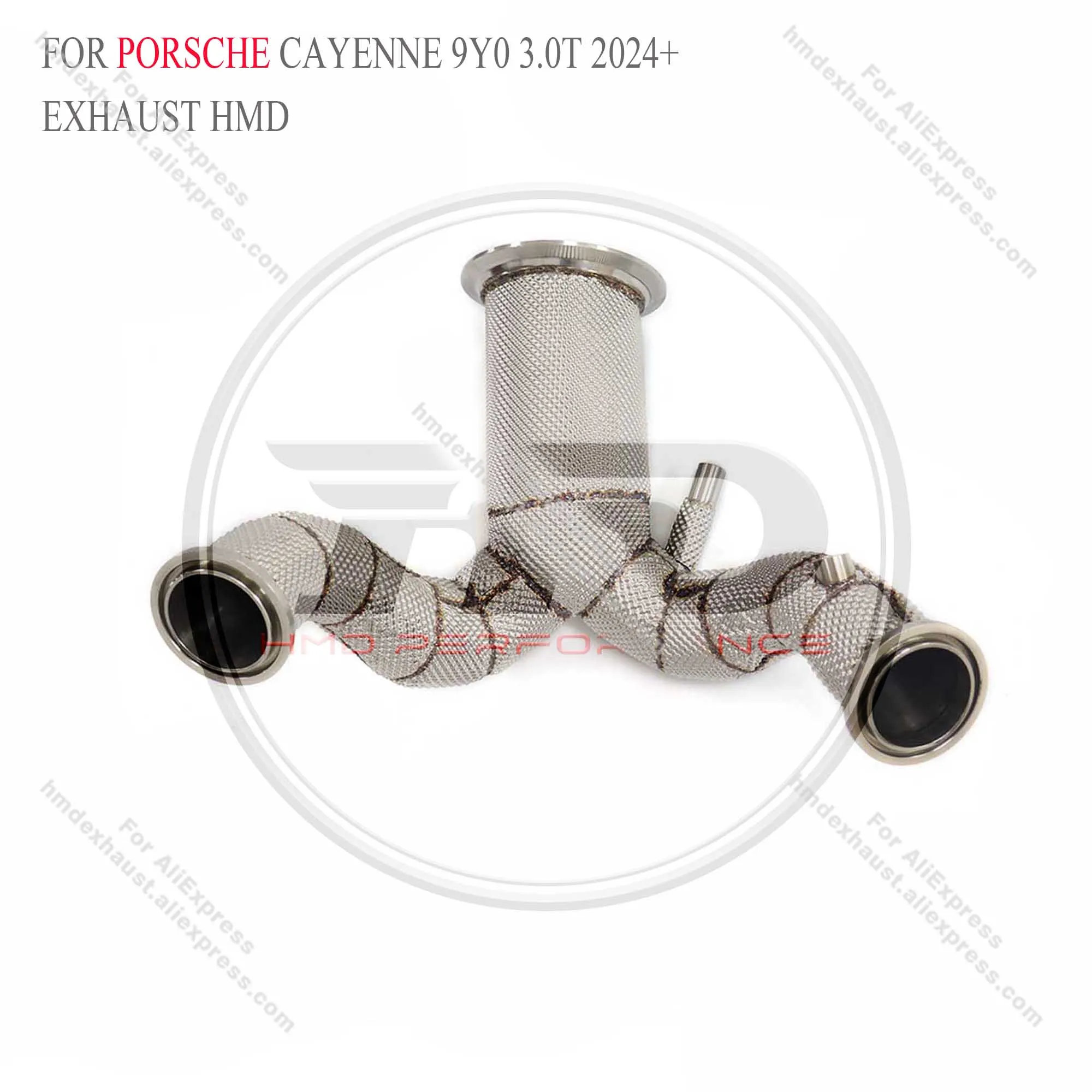 

HMD Car Exhaust Downpipe for Porsche Cayenne 9Y0 3.0T 2024+ Stainless Steel Performance With Heat Shield Pipe