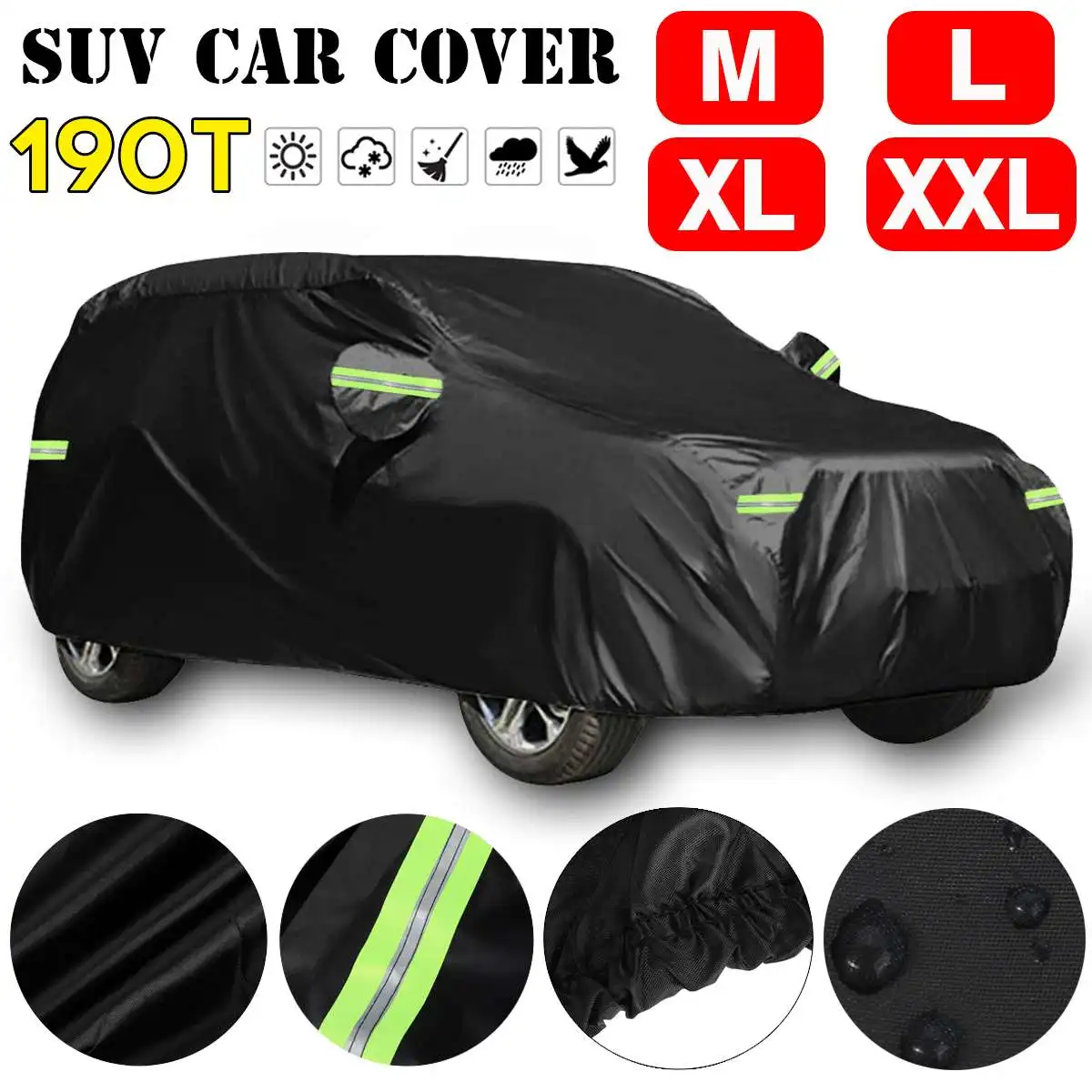 

Universal SUV Full Car Cover Snow Cover 190T Waterproof Anti UV Sunshade Auto Dustproof Cover For VW Passat/Benz/Jeep/Peugeot