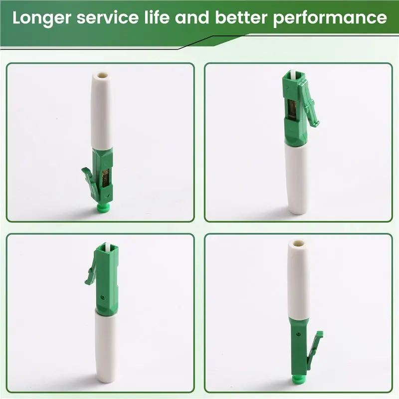 Reliable-Single Mode LC Fiber Optic Cable 10PCS LC APC Fiber Assembly Quick Connector Fast Connector For FTTH Drop Cable,Single
