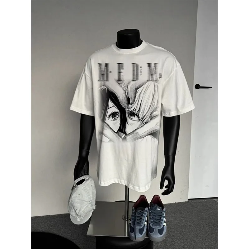 

2025 Trendy Anime Tokyo Kinki Ken Printed Anime Trendy Street Couple Quick Drying Breathable Top Short Sleeve