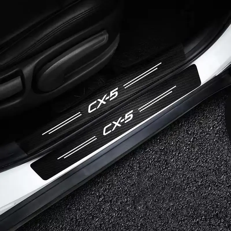 عتبة باب السيارة الكربون ملصق اكسسوارات السيارات لمازدا 3 6 CX5 2 CX30 CX3 CX9 MX5 RX8 Axela Demio Atenza MS GJI GH BK MP CX7
