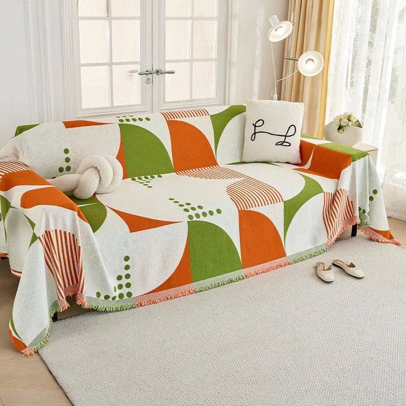 Nordic Chenille Plaid Sofa Cover Soft Anti-Scratch Sofa Cloth Towel for Home All-Inclusive Anti-Dirt Armchair Protector