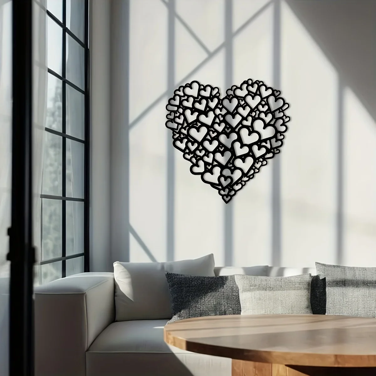 Large Metal Heart Wall Decor – Romantic Iron Art Love Ornament for Home and Outdoor Environments, the Perfect Valentine's Day or Thanksgiving Gift