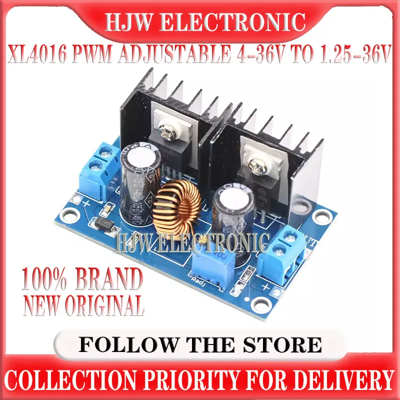 

XL4016 PWM Adjustable 4-36V To 1.25-36V Step-Down Board Module Max 8A 200W DC-DC Step Down Buck Converter Power Supply