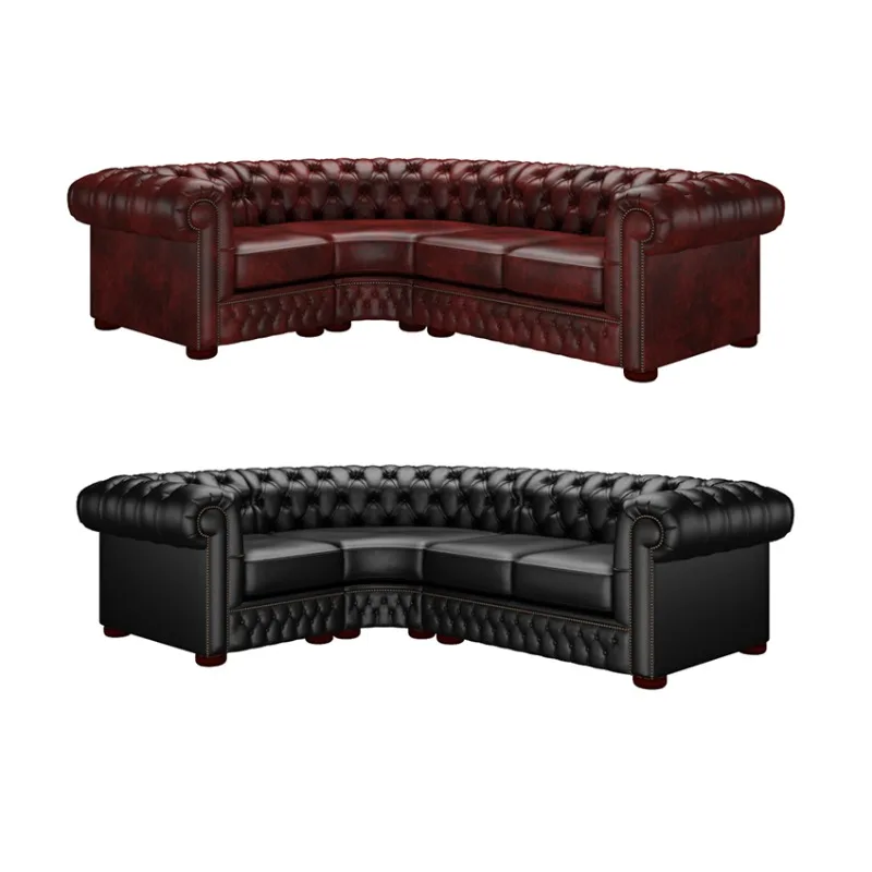 F060 American Style Light Luxury Black Brown Genuine Leather Living Room Office bar Nightclub Cowhide Solid Wood Sectional Sofa