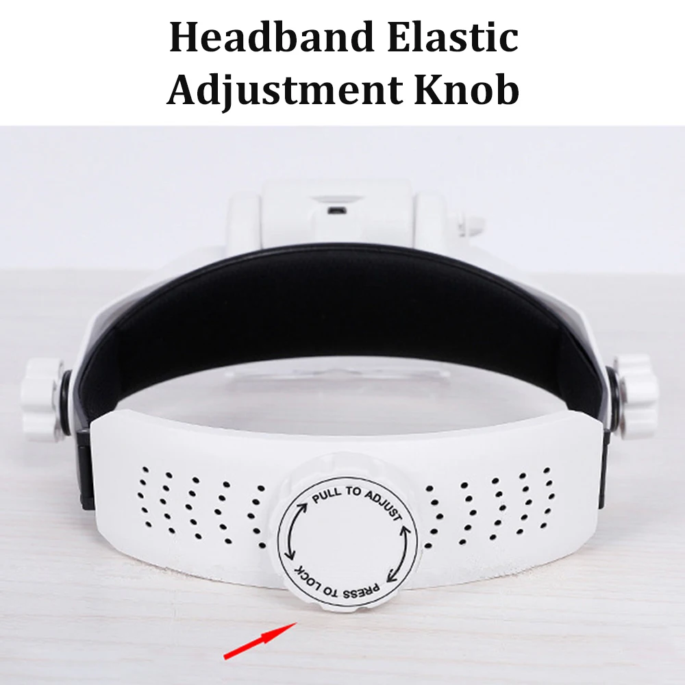 1.5/2/2.5/3/3.5/8x Headband Magnifier Illuminated Rechargeable Repair Solder Magnify Glasses Interchangeable Lens Third Hand