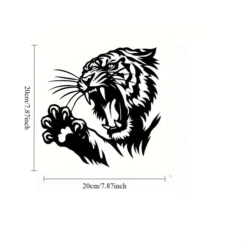 20x20cm Tiger Head Claw Car Hood Side Sticker Removable Waterproof Vinyl Decal for Camper Van RV Decor