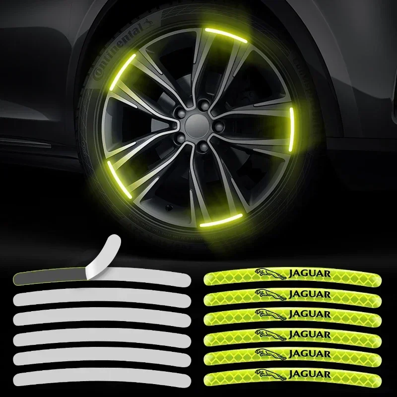 

Car Wheel Hub Reflective Sticker Decoration For Jaguar XF XJ-S XJ-6 X-Type XE S-Type F-PACE F-Type XK8 XK XKR XFR Accessories