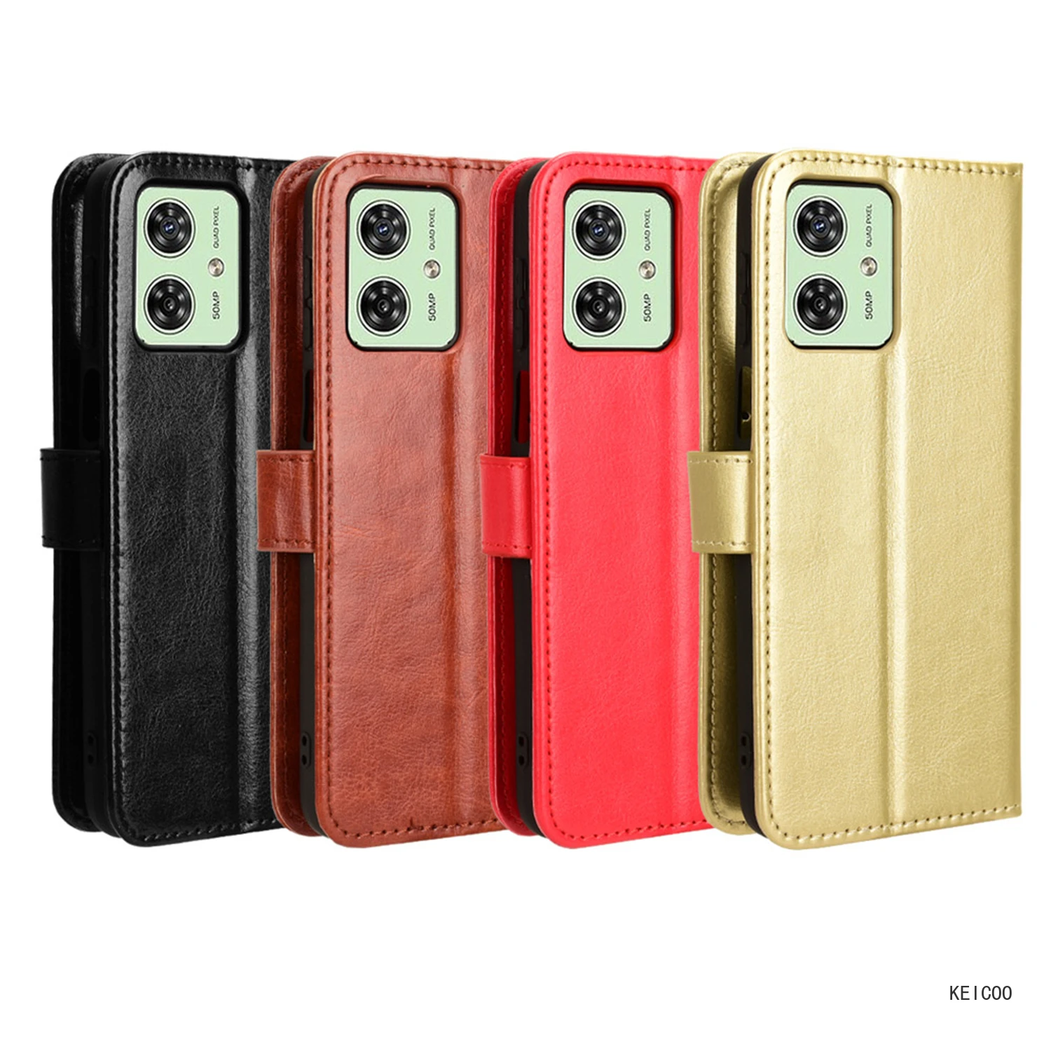 Card Slots Flip Covers For Motorola Moto G 7 54 One E6 E6S G54 5G XT-2343-1 Lanyard Leather Cases Magnetic Pretty Phone Housing