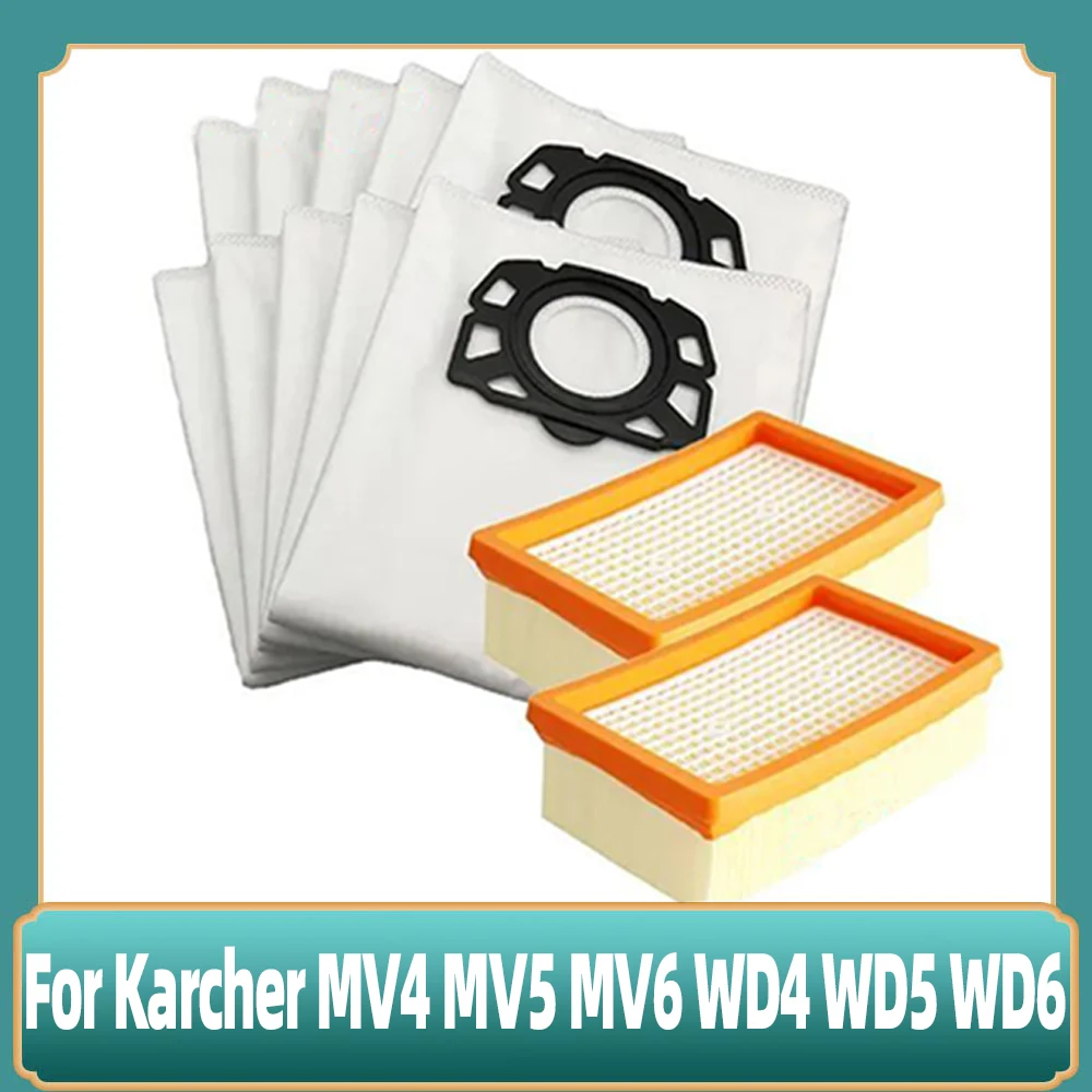 

Compatible For Karcher MV4 MV5 MV6 WD4 WD5 WD6 Vacuum Cleaner Parts Dust Bags HEPA Filter Replacement Accessories