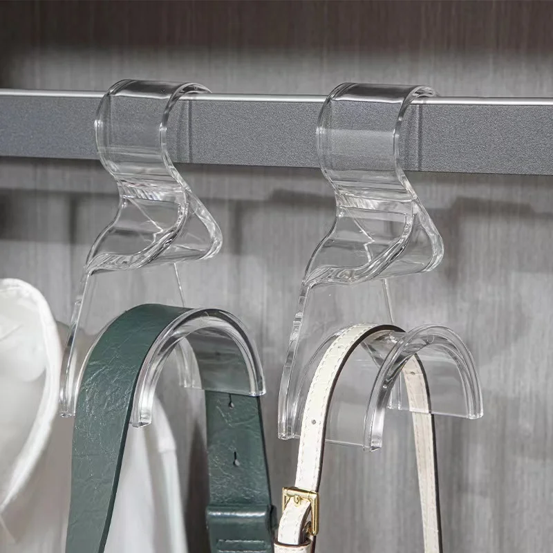 Acrylic transparent Multifunctional Hook Hanger Hanger Clothes Hanger Apartments Dorms HomeTraceless hook handbag Storage rack