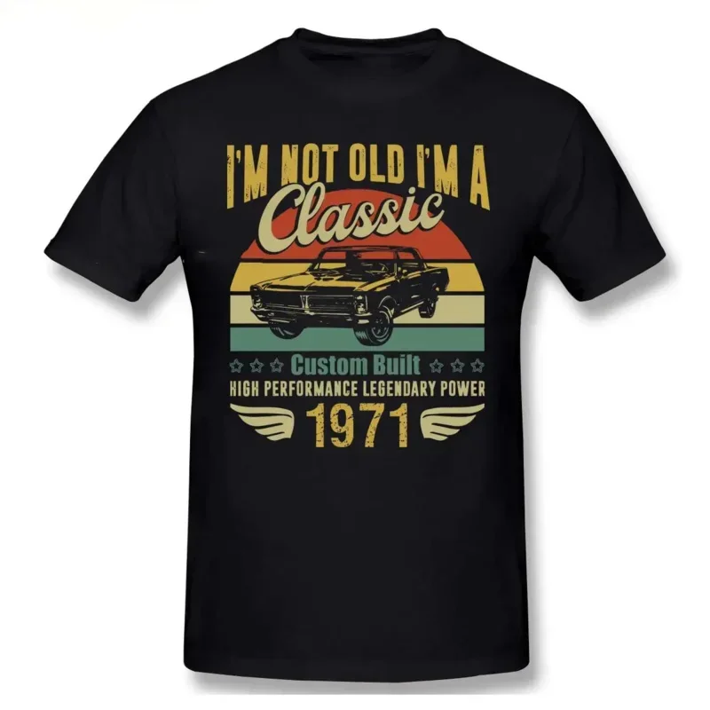 

fashion I'm Not Old I'm A Clic 1971 50 Years Old Birthday Gift T Shirt Vintage Big Size Cotton Custom Short Sleeve Shirt Men