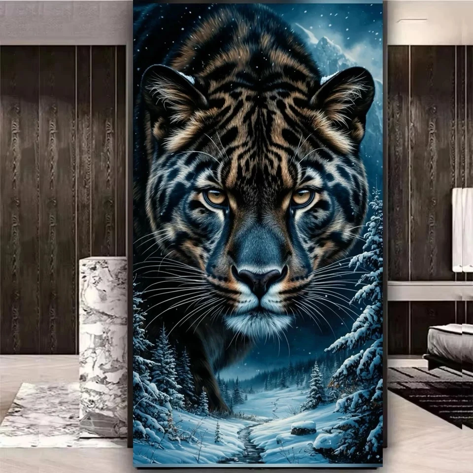 

Наборы для алмазной вышивки Animal SnowTiger для взрослых: Новые круглые 5D-картины из страз, большой размер, набор для творчества своими руками, декор для дома и стен
