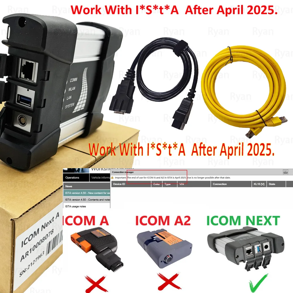 

1:1 ICOM NEXT For BMW Diagnostic Tool ECU Coding Programming OBD Scanner ICOM A2 Work With I*S*t*A After April 2025