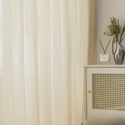 Translucent Sheer Minimalist Window Curtains Thermal Insulation Drapes Monochromatic Living Room Bedroom 40% Shading