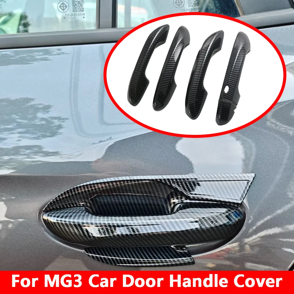 

For MG3 2025 2026 Carbon Fiber Car Door Handle Cover Accessories Door Bowl Trim Auto External Stickers