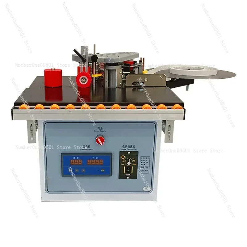 220V 1100W Küçük Manuel Çift Taraflı Tutkal Taşınabilir Ağaç İşleme Kenar Bantlama Makinesi