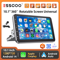 ESSSGOO 6+128G Android 14 GPS Navi 360 Rotating Screen Universal Car Stereo Radio 8 Core Carplay Android Auto 4G WiFi DSP BT AM